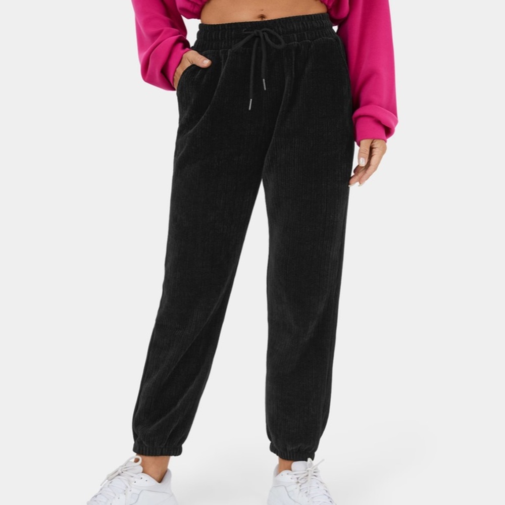 Black Corduroy Joggers